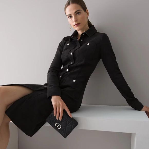 White House Black Market Vegan Suede Shirtdress Size 6 NWT - Picture 1 of 12